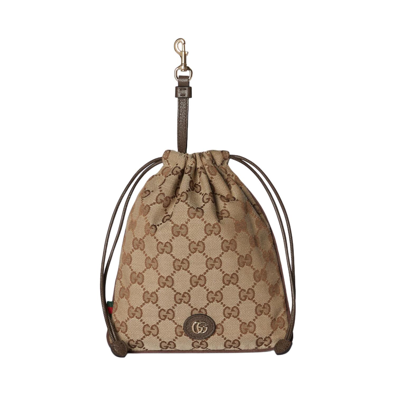 

GUCCI Холщовая сумка клатч мини кошелек унисекс коричневый