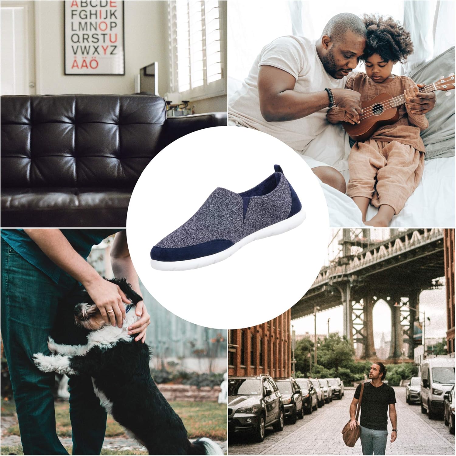 Мужские кроссовки Zenz Active Slip-On: ультра-мягкие повседневные кроссовки с гибкой поддержкой и дышащей сеткой Isotoner, темно-синий — фото 4