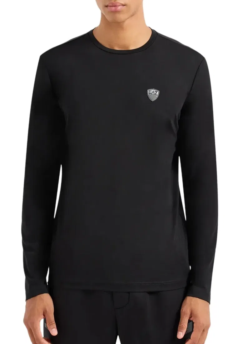 Футболка с длинным рукавом, черная, модель 8NPT17 PJRGZ Emporio Armani — фото 2
