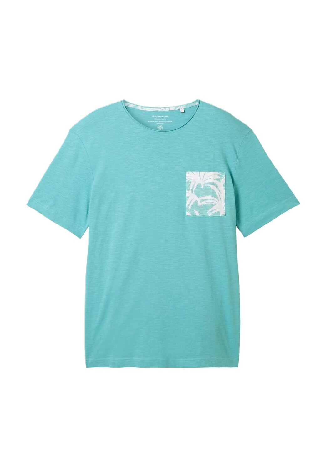 

Футболка, нагрудный карман, мужская TOM TAILOR, цвет 35272 Meadow Teal
