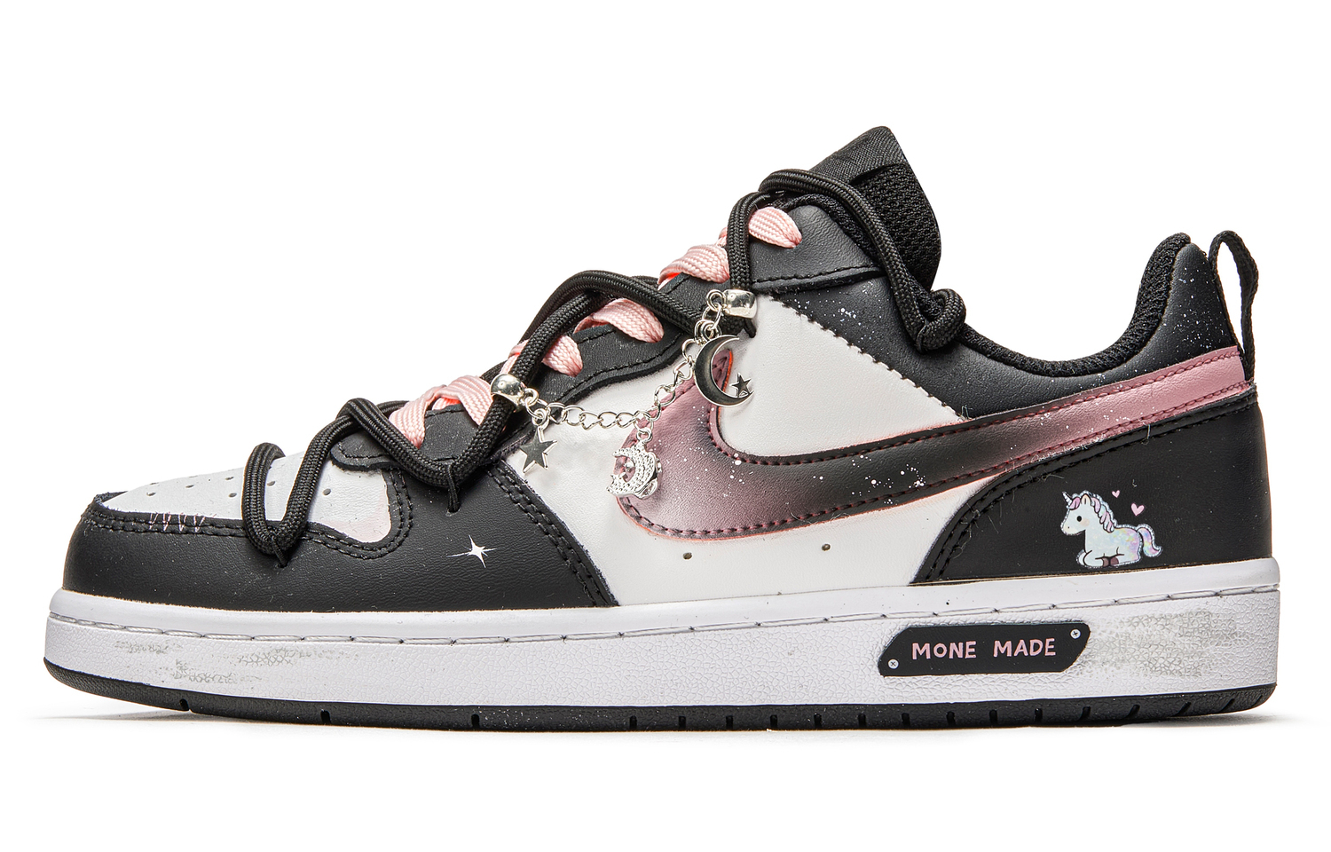 

Кроссовки для скейтбординга Court Borough2 Galaxy Unicorn MONE Manufacturing с увеличенной высотой, легкие, с амортизацией, низкие Nike, черный