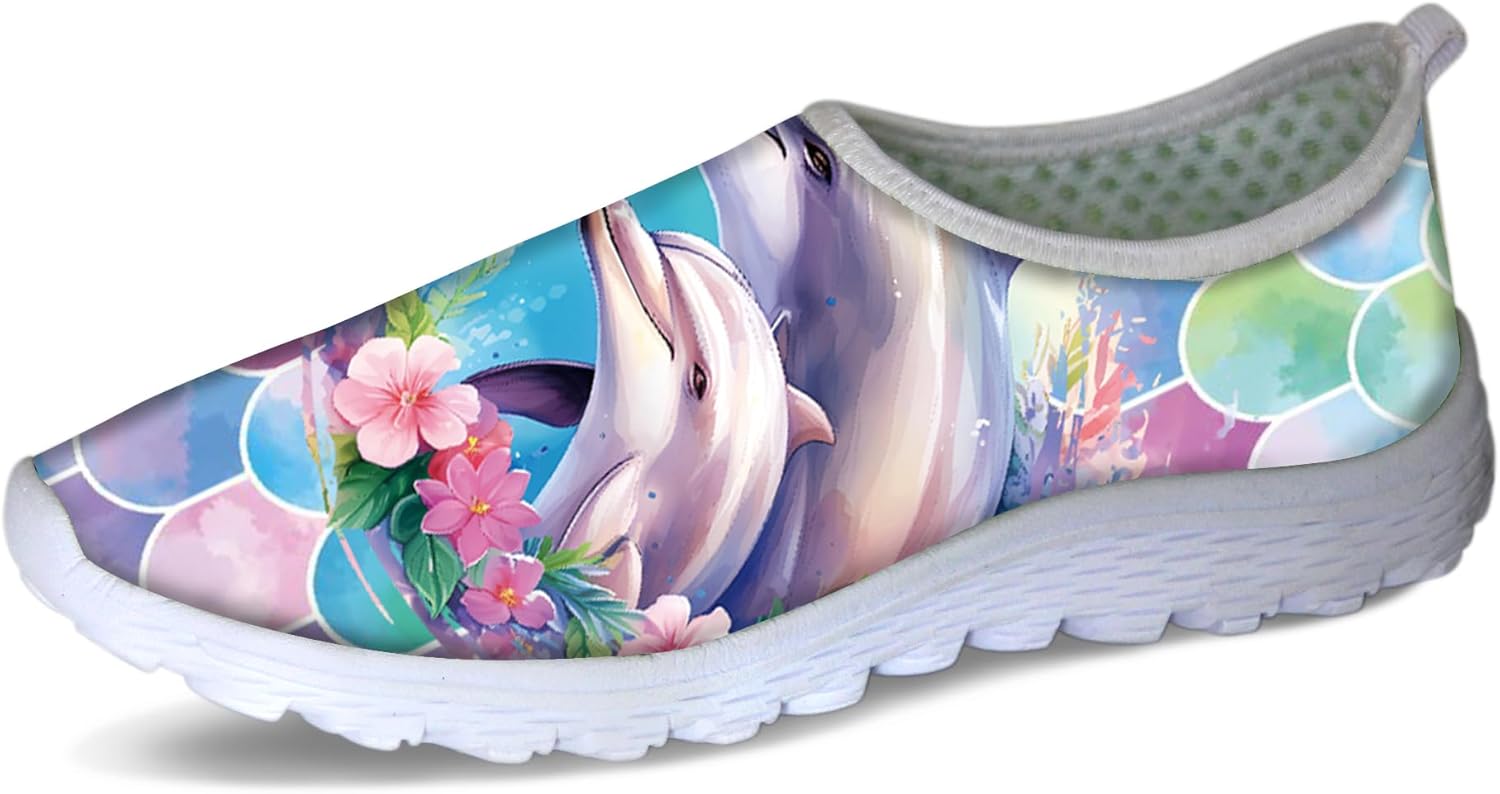 

Мужские кроссовки Forchrinse Green Palm Leaves, легкие, без шнурков, дышащие, для работы, спортзала и путешествий, Dolphin Flower