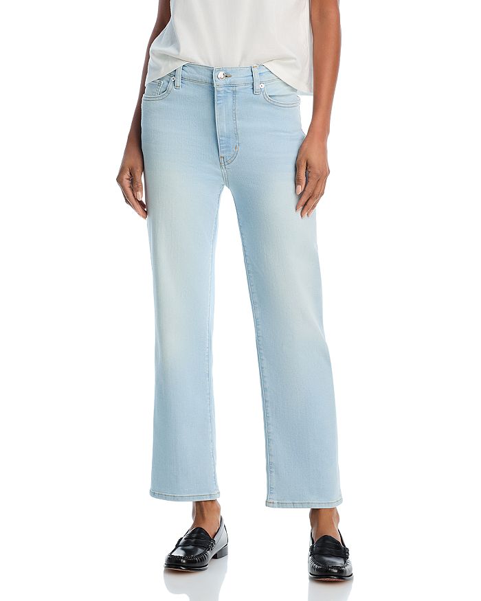 

Le Sleek High Rise Straight Jeans in Float FRAME, синий