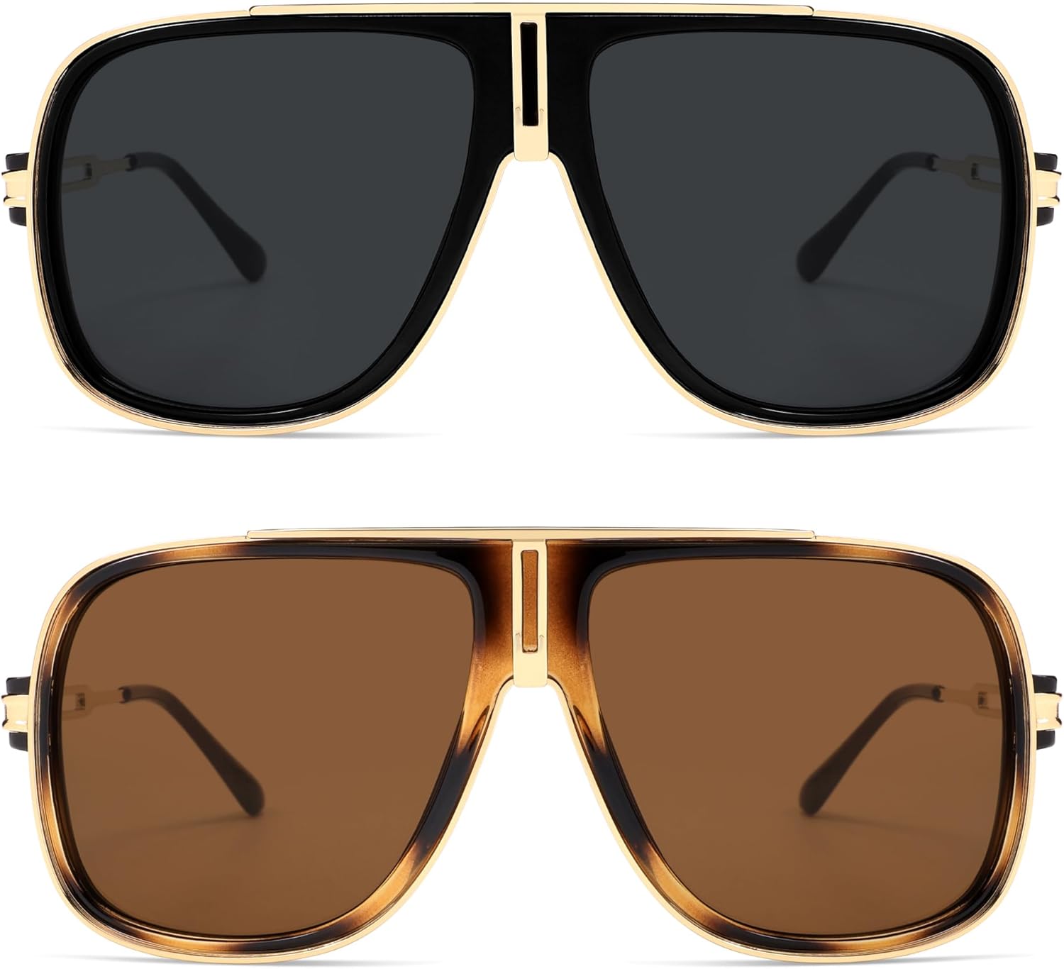 

Ретро-солнцезащитные очки-авиаторы для женщин и мужчин, большие, квадратные, в стиле 70-х и 90-х годов, женские и мужские солнцезащитные очки AP3683 Appassal, P3 Black Golden/Grey+tortoise/Brown