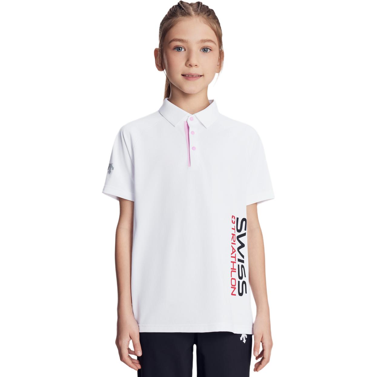 

Футболки из коллекции для бега для подростков Descente, wt-bright белый tpg