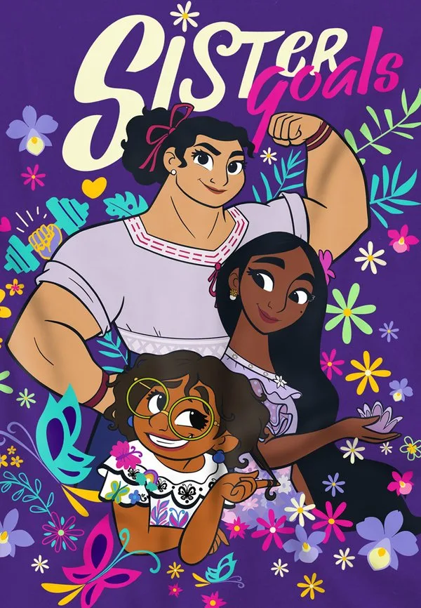 Футболка с принтом "encanto mirabel, isabela and luisa have sister goals" (идеально для сестер) Disney, Purple — фото 3