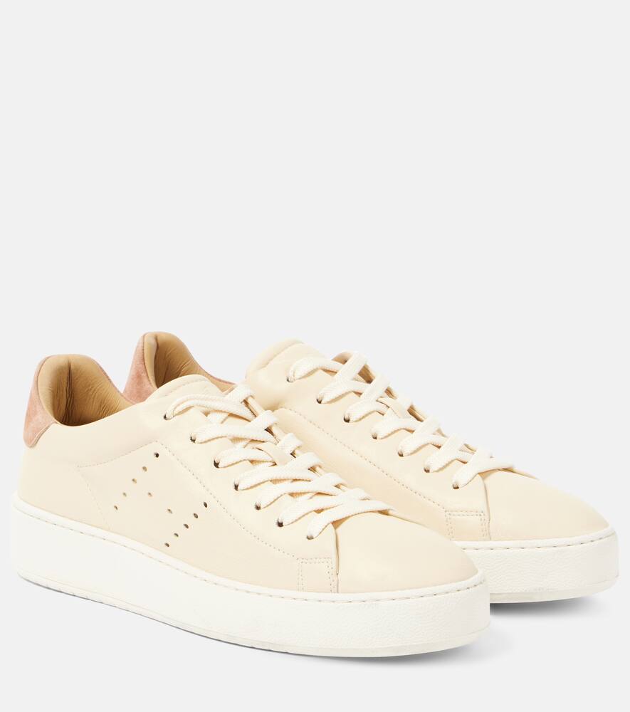Кроссовки из кожи с отделкой из замши h672 Hogan, B010+G828-Beige