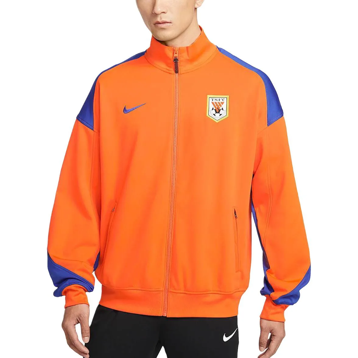 Nike Dri Fit Jackets Men's Safe Orange/Old Navy Blue/Old Royal Blue Stand Collar Moderate Others