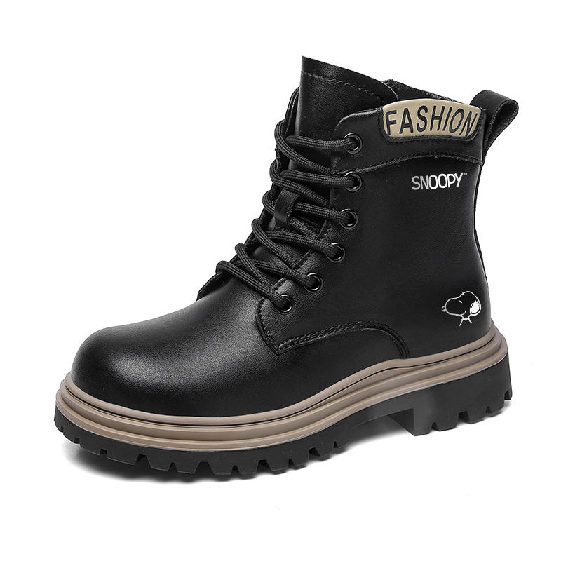 

Детские кожаные ботинки для детей SNOOPY, черный