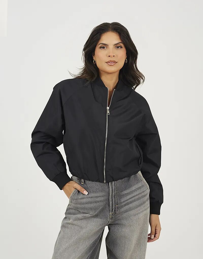 

Куртка-бомбер Brave Soul с широкими рукавами черного цвета