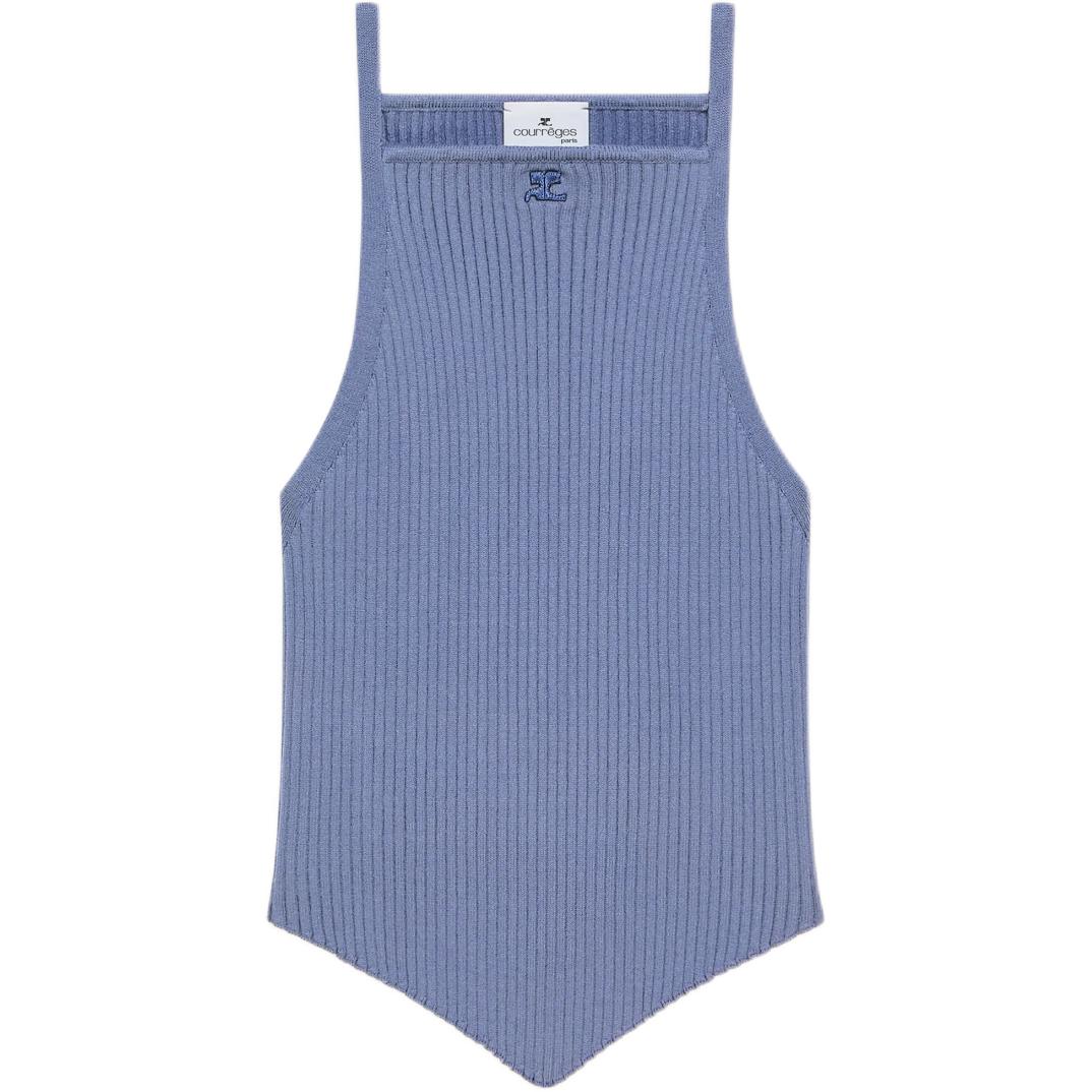 

Облегающий рифленый топ Courrèges COURREGES, синий