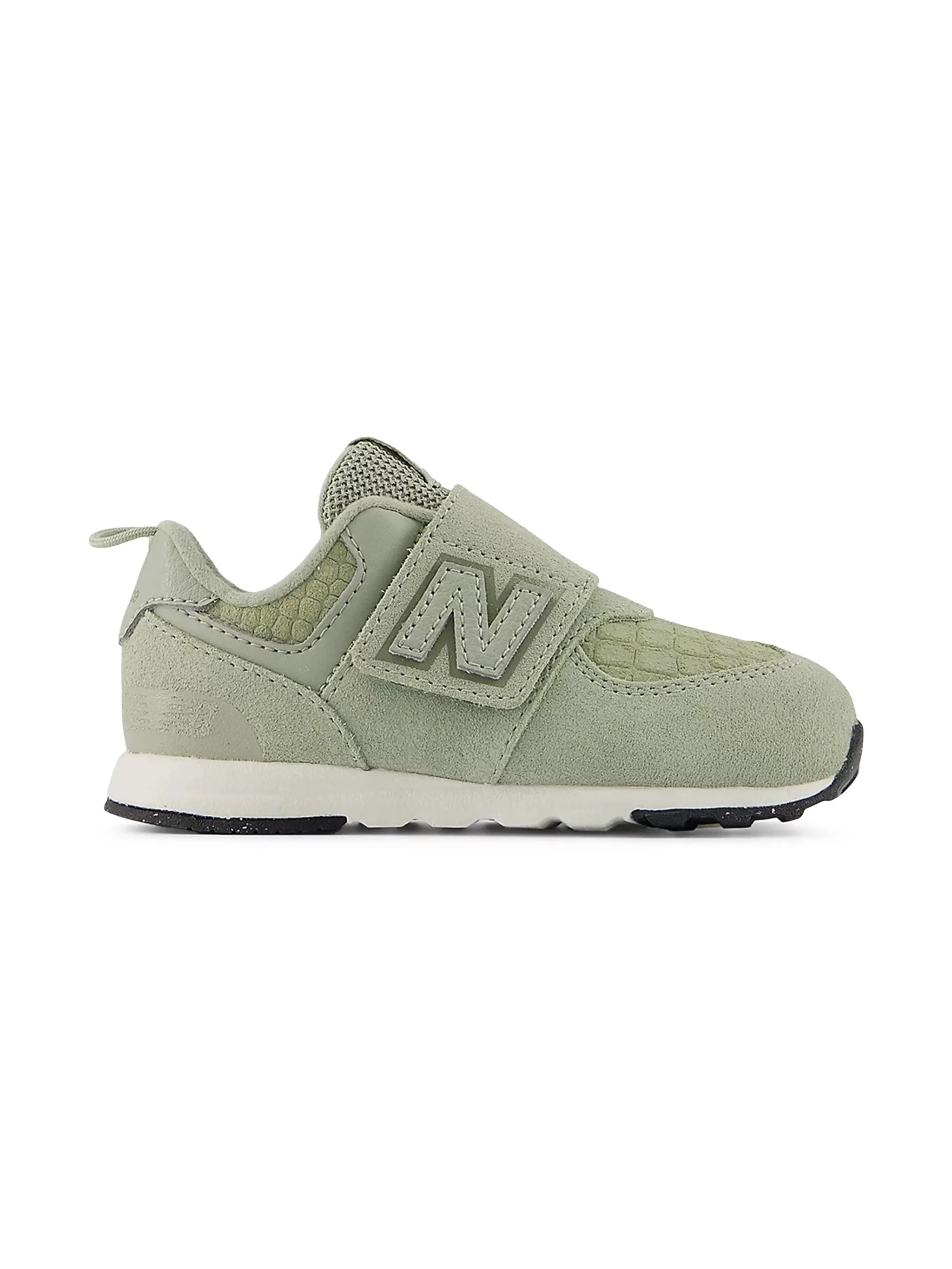 Кроссовки New-B с рельефным ремешком на крючке и петле New Balance Kids, зеленый — фото 2