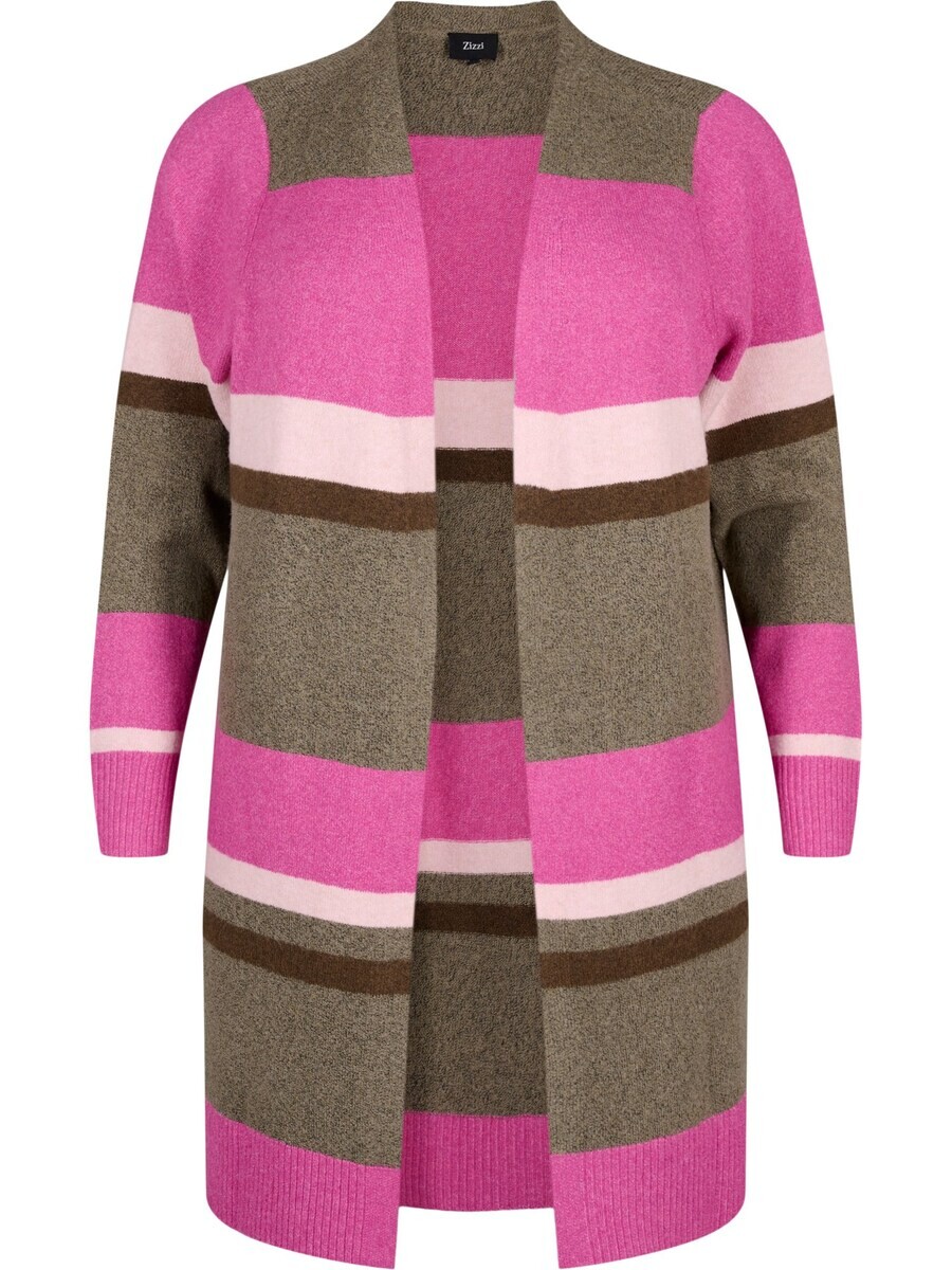 

Кардиган Zizzi Knit Cardigan CASUNNY, цвет Fuchsia/Light pink