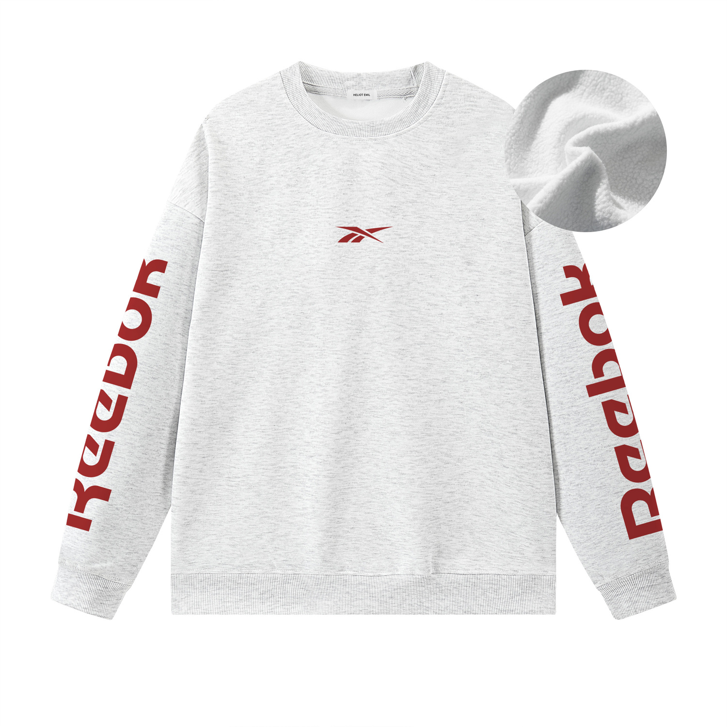 

Свитшоты Unisex Crew Neck Moderate Regular Reebok, белый heather серый (fleece-lined)