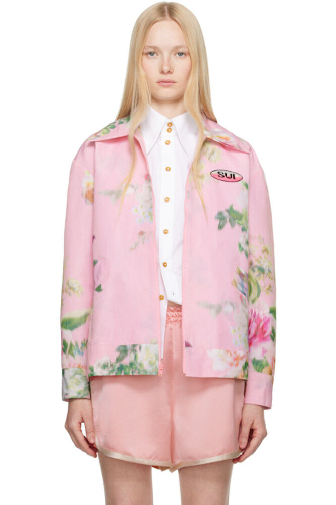 

Пиджак из тафты цвета розовой капусты Anna Sui