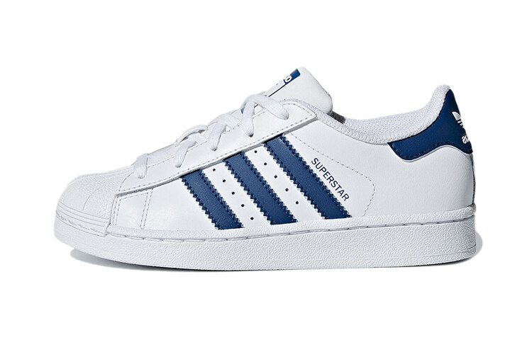 

Детские кроссовки для скейтбординга серии Superstar PS Low-top белого/королевского синего цвета Adidas Originals