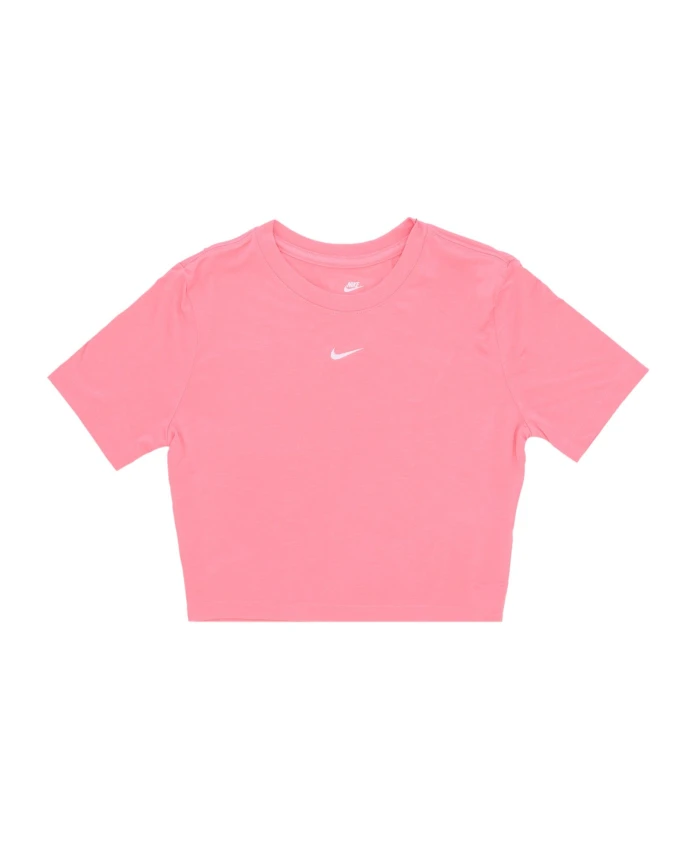 

Укороченная футболка приталенного кроя, кораллово-белая. Nike, розовый