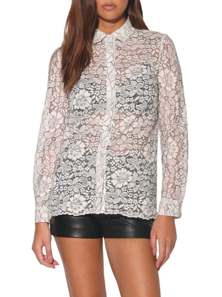 

Кружевная рубашка Maxine на пуговицах Walter Baker, белый