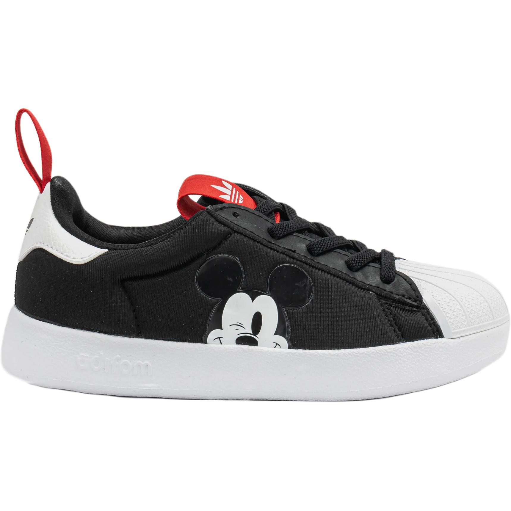 Disney x Устойчивые к истиранию низкие детские скейтерские кроссовки Black/White Kids' Adidas Originals — фото 2