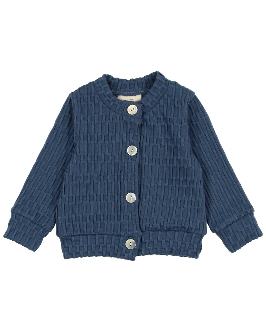 

Кардиган Mon Tresor с плетением «корзинка», синий