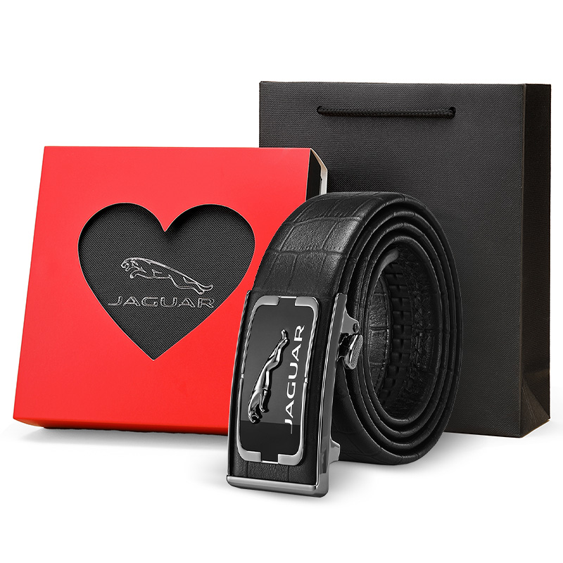 

JAGUAR Мужской ремень из натуральной кожи черный, Black-Valentine's Day Box Limited Edition