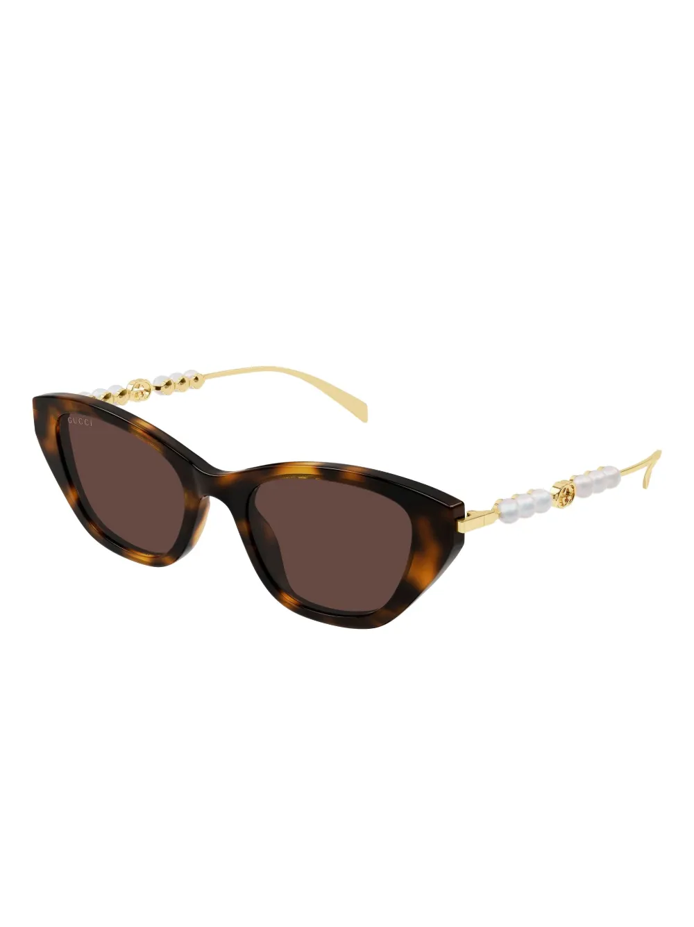 Солнцезащитные очки GG1968S в оправе 'кошачий глаз' с жемчугом Gucci, коричневый — фото 2