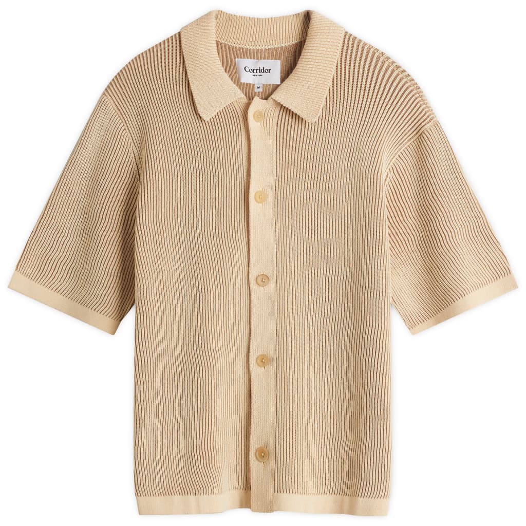 

Короткая вязаная рубашка с коротким рукавом и отделкой Corridor, цвет natural