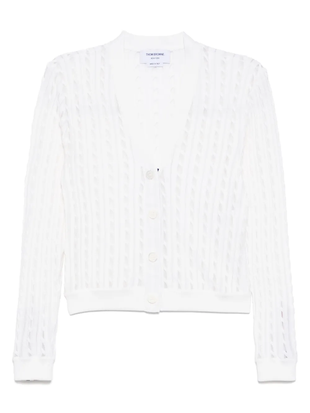 

Кардиган с V-образным вырезом THOM BROWNE, белый