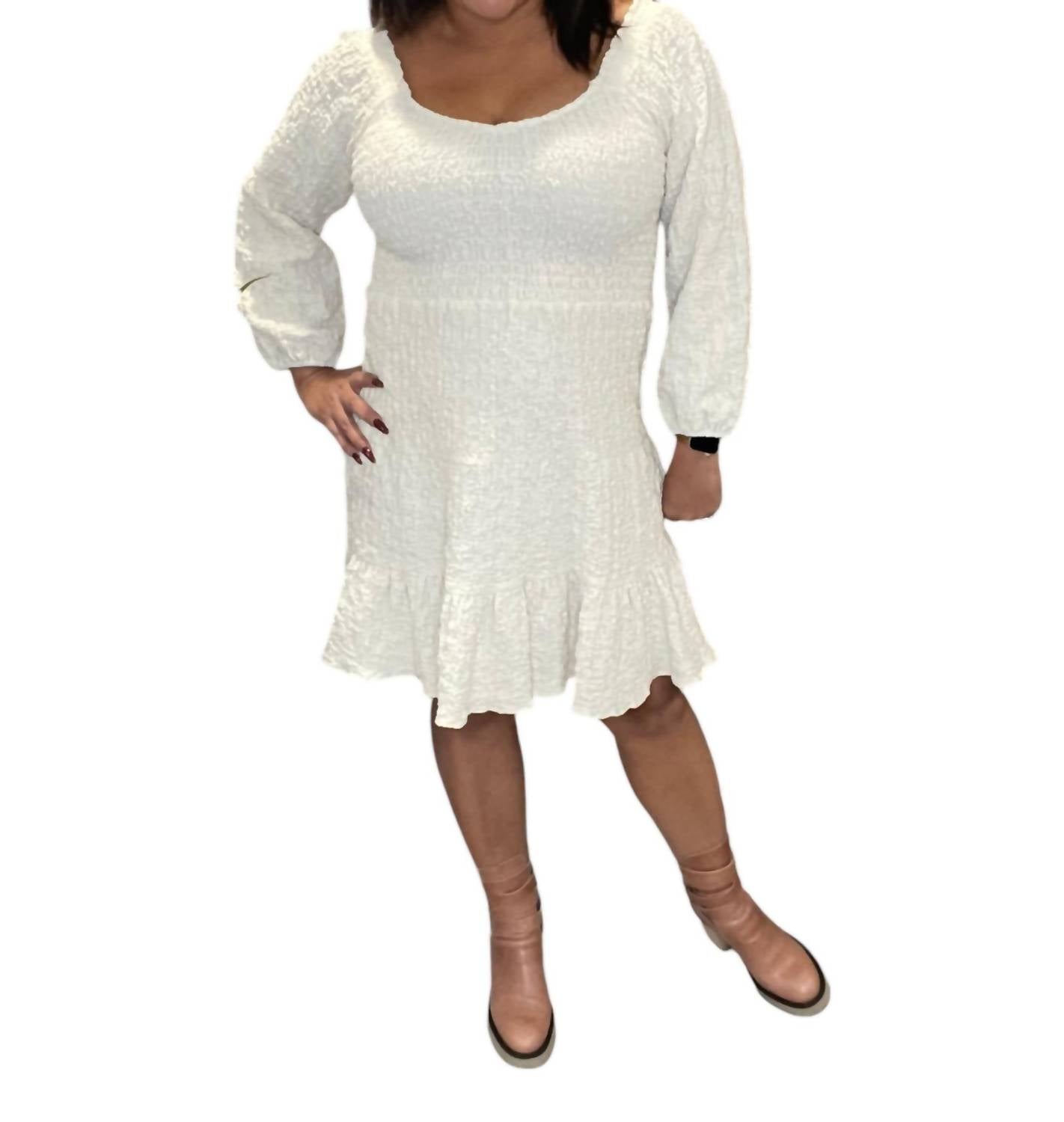 

Saltwater Luxe Белое платье с жатой драпировкой и оборками