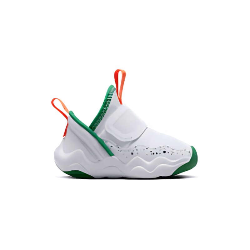 Амортизирующие износостойкие низкие детские туфли White Green Baby Jordan — фото 2