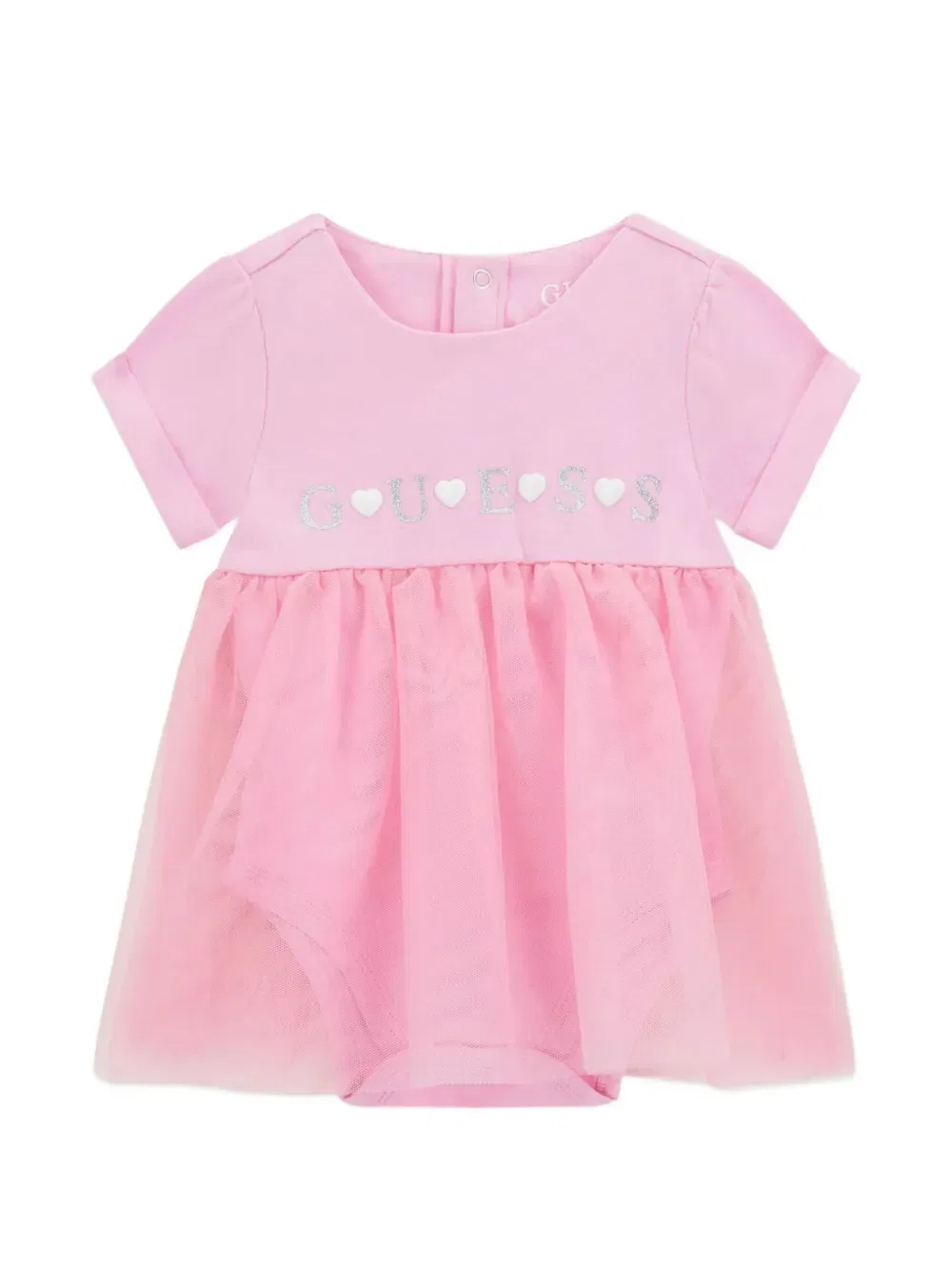 Платье из тюля с логотипом Guess Kids, розовый