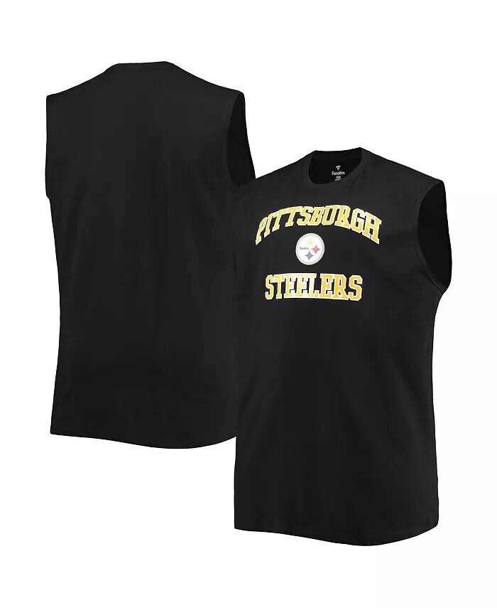 

Мужская черная майка Pittsburgh Steelers Big and Tall Muscle Profile, черный