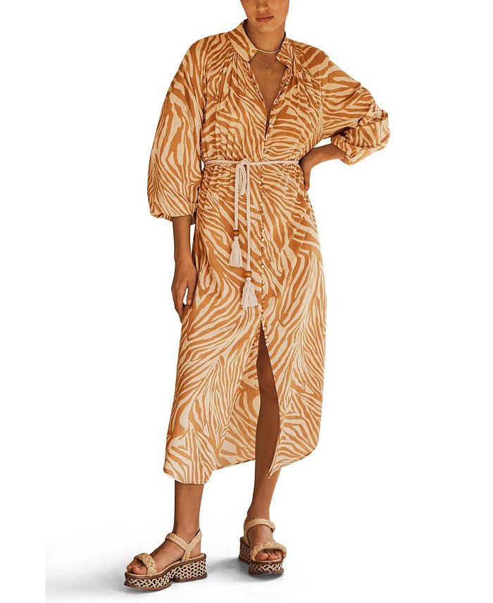 

NOTAE Billow Sleeve Resort Dress AUR OCEÀ, коричневый
