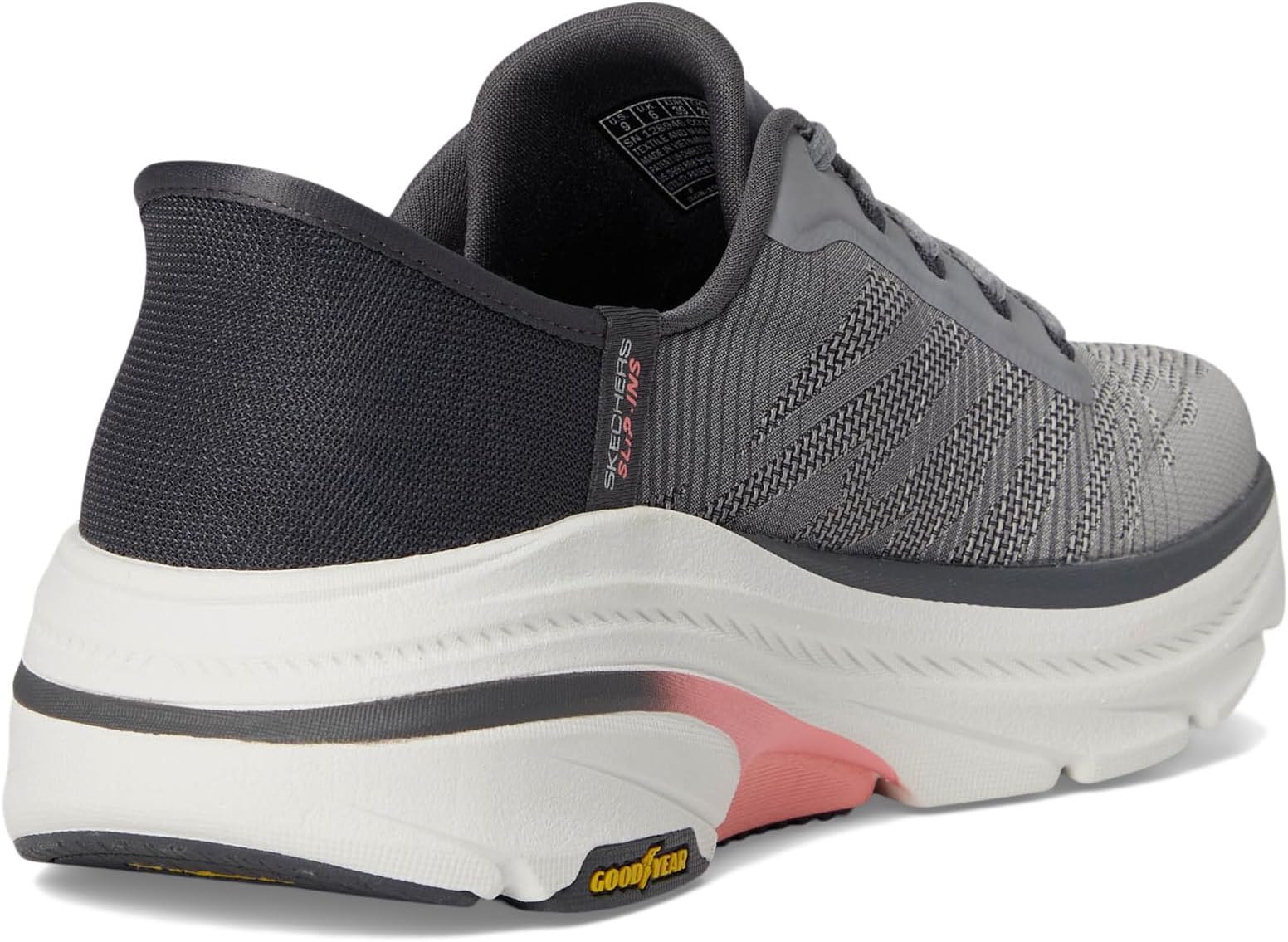 Кроссовки SKECHERS Max Cushioning Arch Fit 2.0 Adelphi Hands Free Slip-Ins, цвет Gray/Coral — фото 3