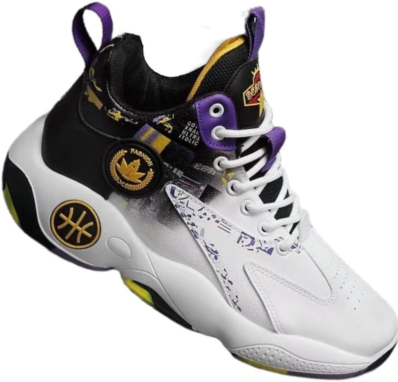 

Мужские спортивные кроссовки для баскетбола на открытом воздухе с толстой подошвой, противоскользящие и износостойкие, мягкие, удобные и модные, высокие и дышащие Clolinde, темно-фиолетовый