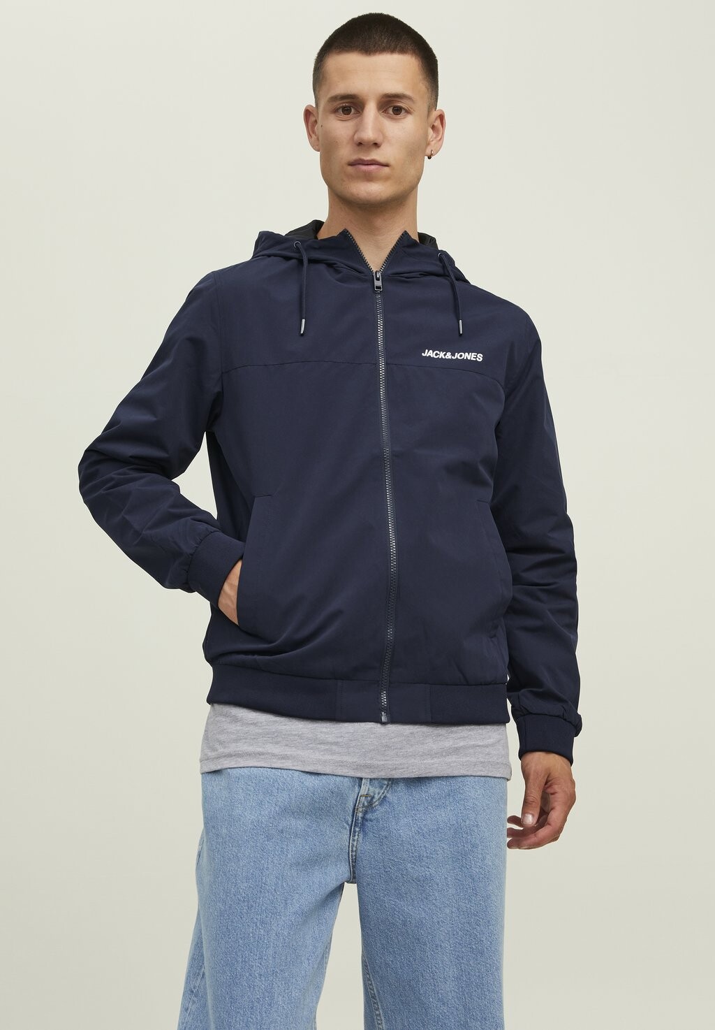 

Куртка Jack & Jones JJERUSH BLOCKING HOOD, цвет navy blazer