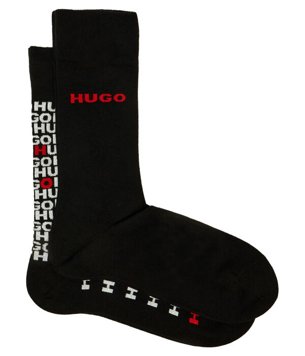 

Носки мужские Hugo Bodywear с принтом 2 пары, черный