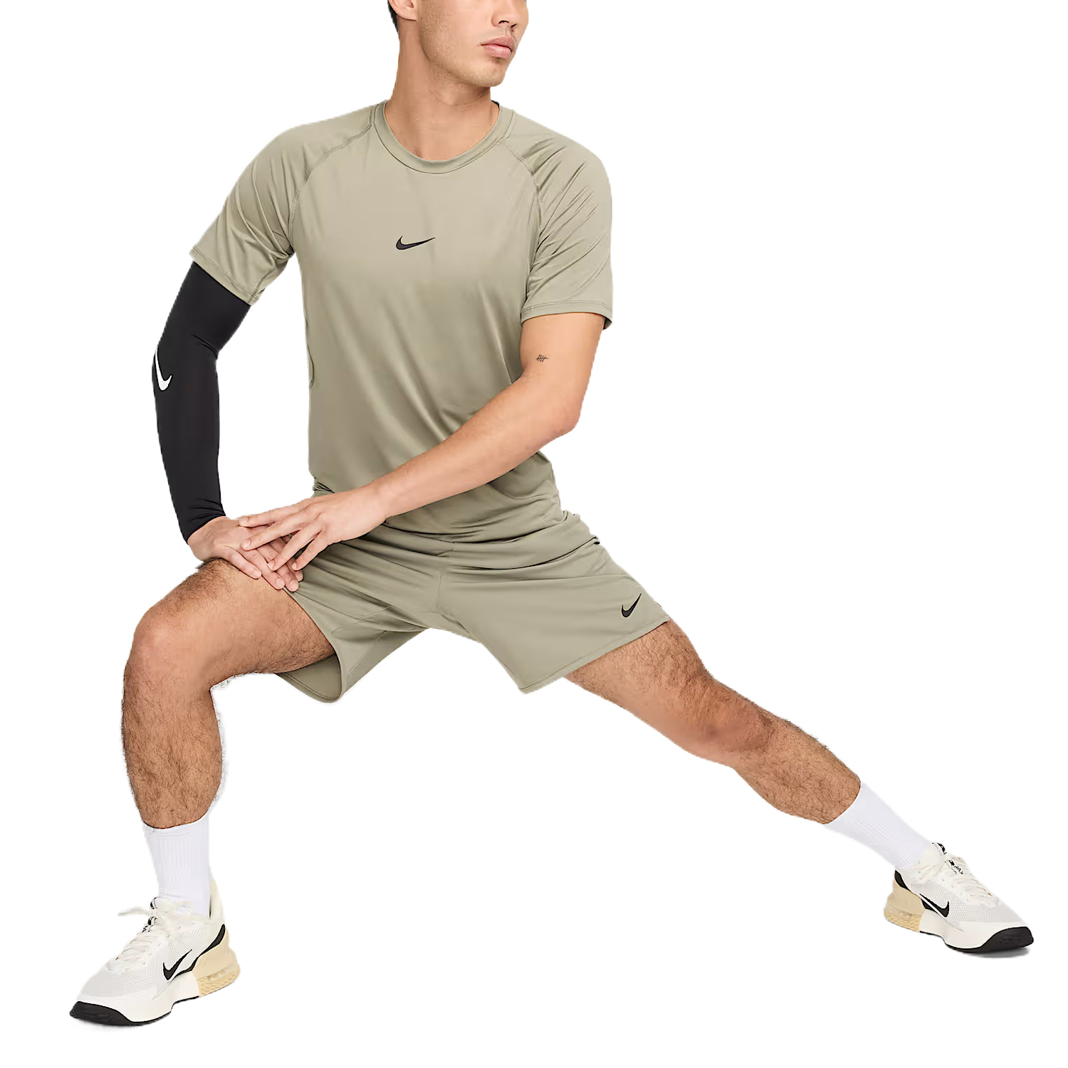Мужская футболка Pro Dri FIT Slim с короткими рукавами Nike, серо-зеленый — фото 3