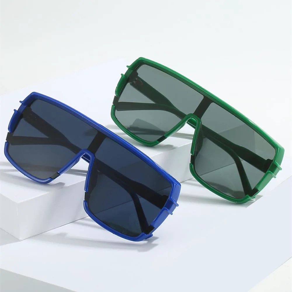 

MUTYNE Роскошные солнцезащитные очки большого размера для женщин и мужчин, модные солнцезащитные очки в винтажном стиле, спортивные очки-маска, Blue Black