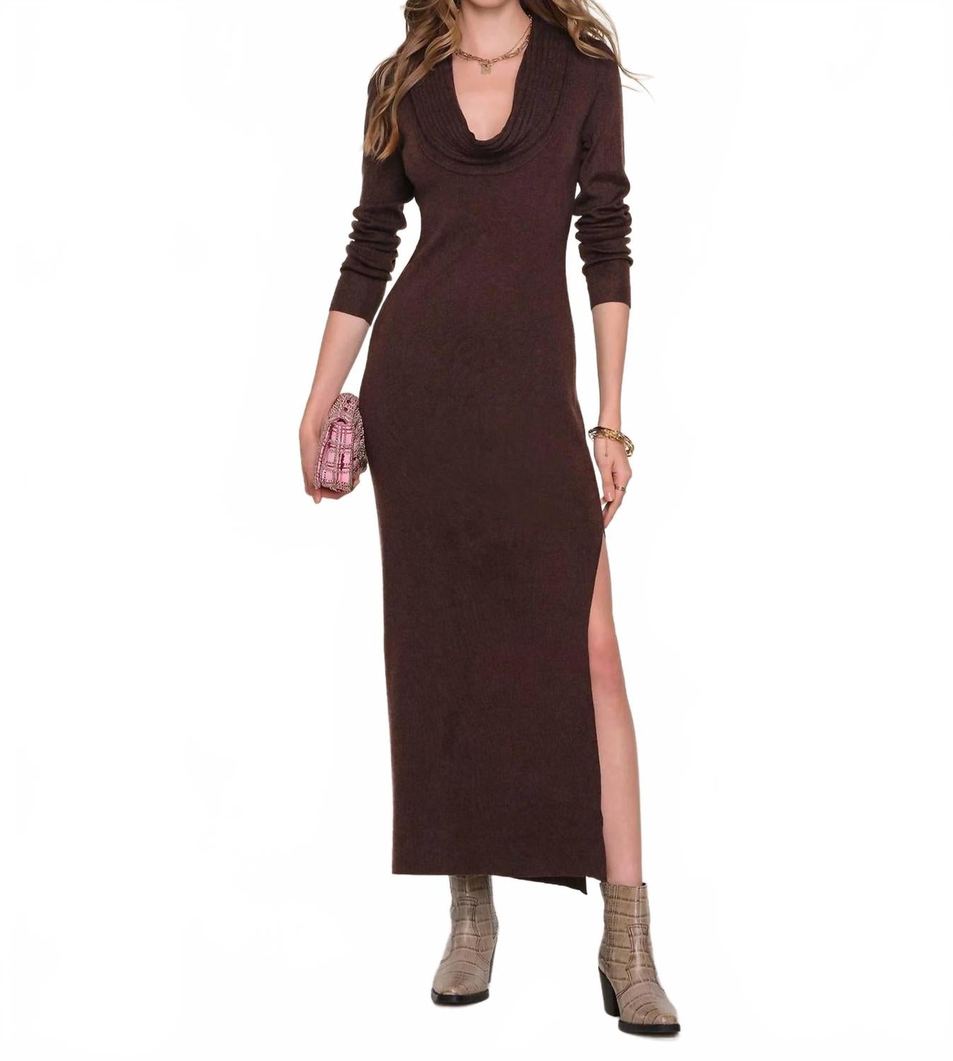 

Heartloom Платье Илья с боковым разрезом, коричневое