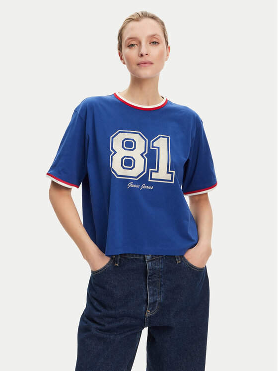 

Футболка regular fit W5YI19 K8HM0 Guess Jeans, синий