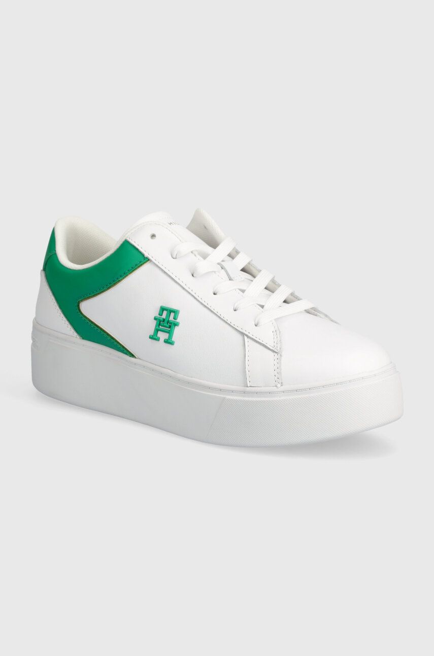 

Кожаные кроссовки Tommy Hilfiger TH PLATFORM COURT SNEAKER, белый