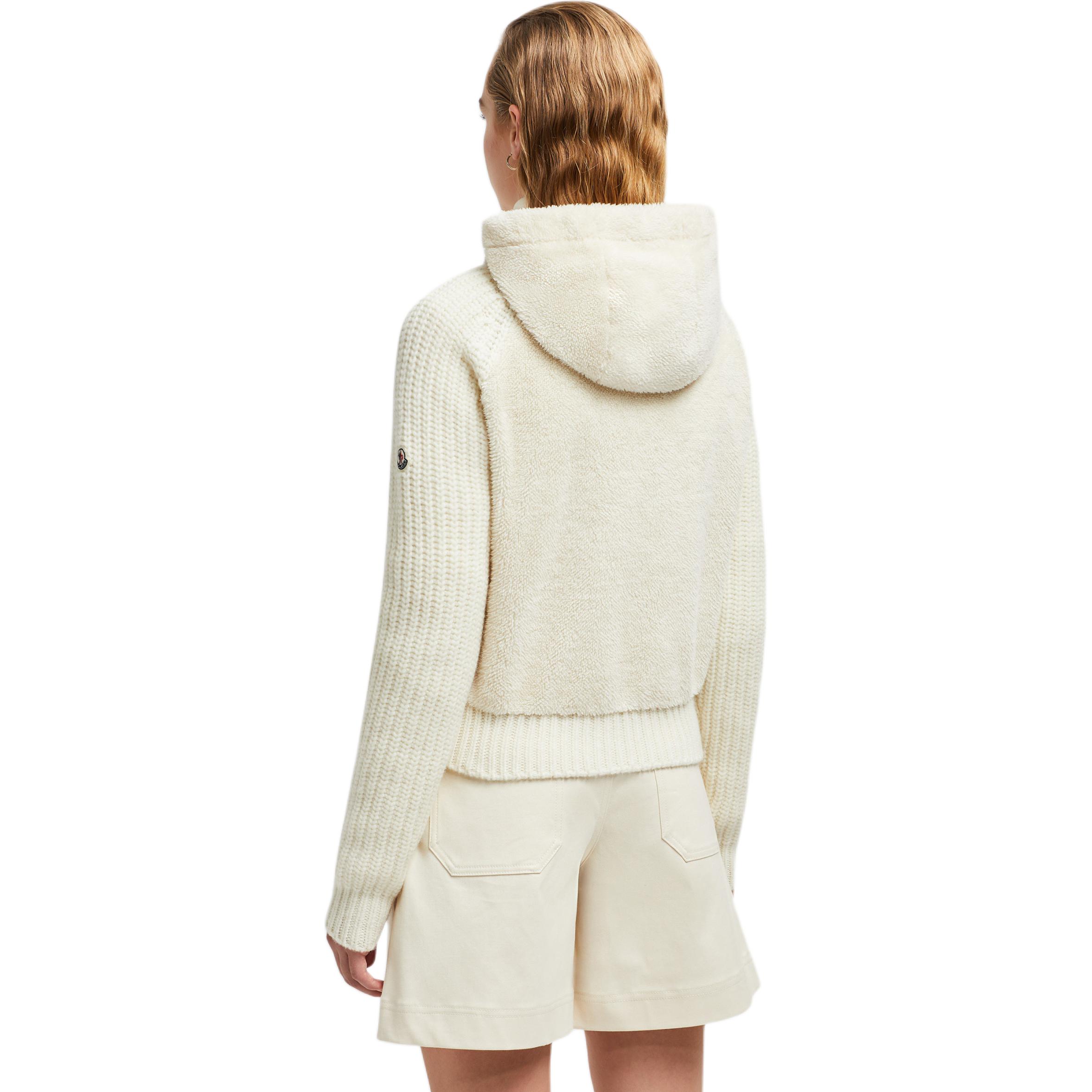 Топ Padded Teddy Zip Up Hoodie Moncler, бежевый — фото 4