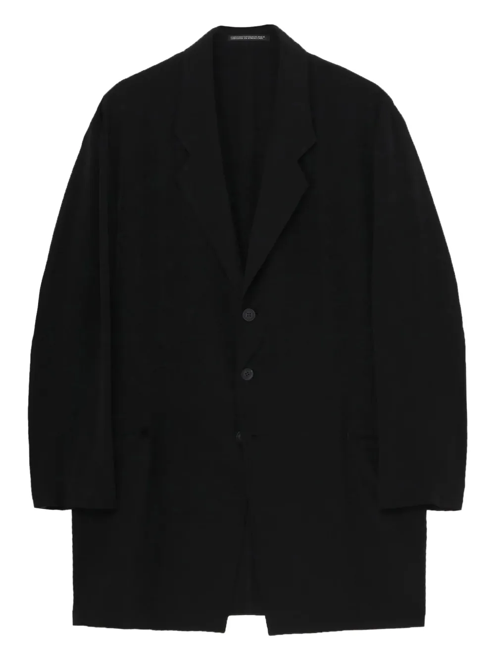 

Однобортный шерстяной пиджак Yohji Yamamoto, черный