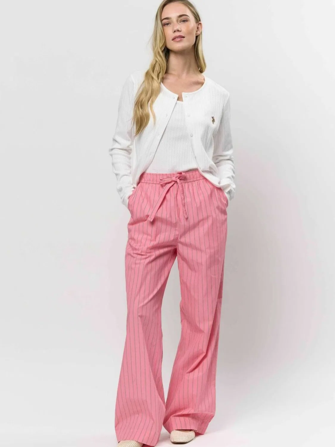 Обычные брюки ' Mira Striped ' U.S. Polo Assn., Light Pink — фото 4
