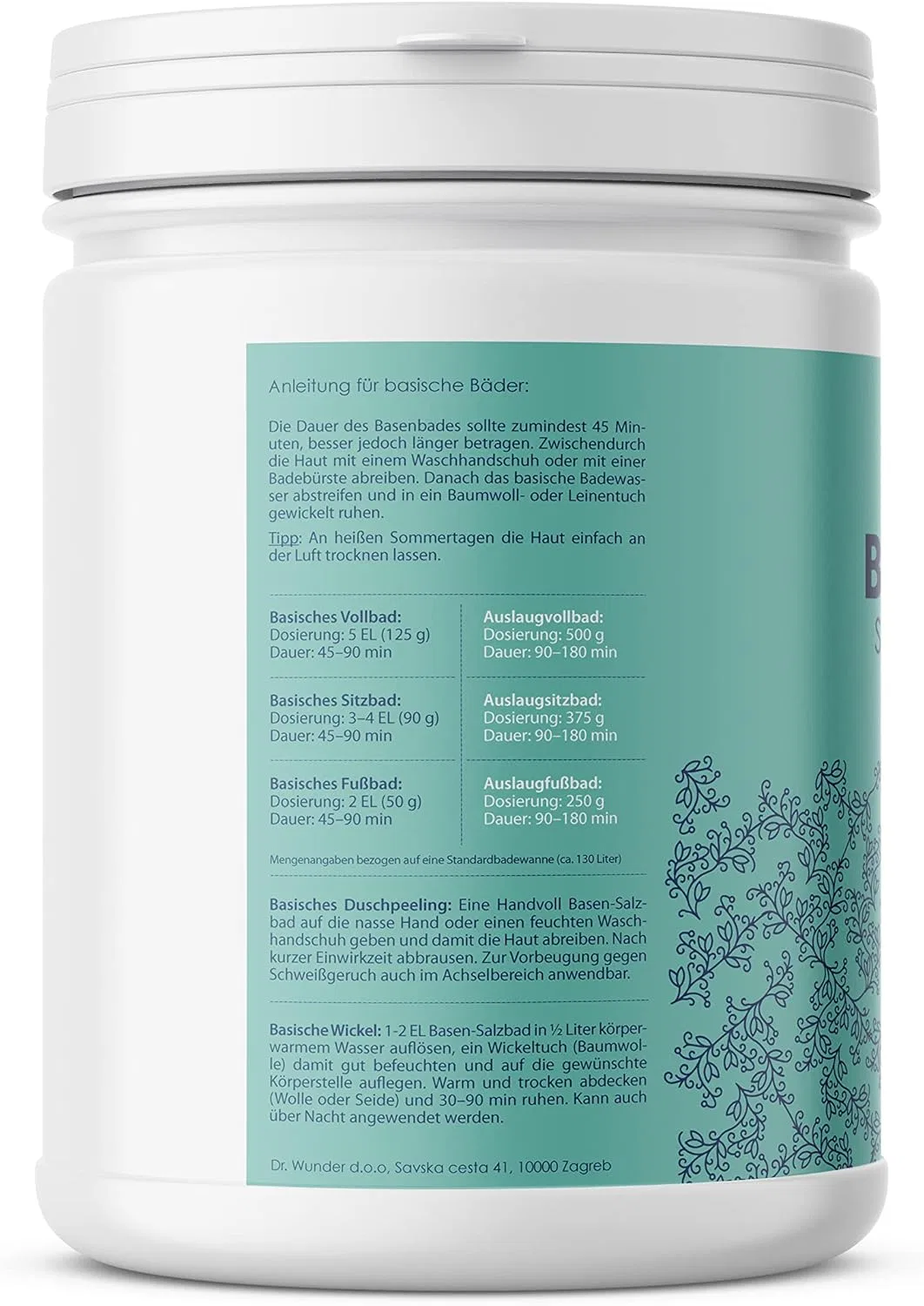 Соль для ванны «Base Salt Bath» с органической серой от Dr. Wunder, 975 г Dr. Wunder — фото 2