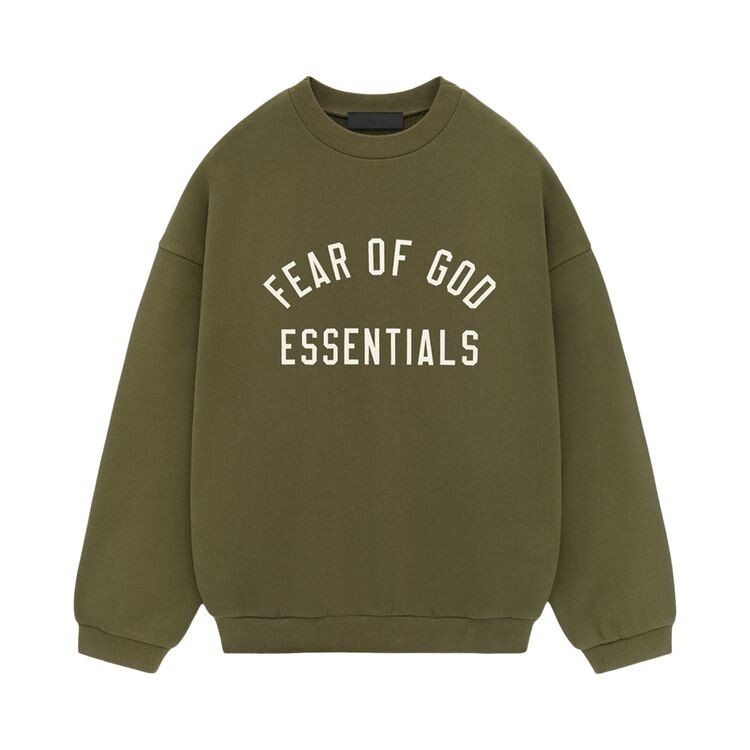 

Толстовка Fear of God Essentials Fleece Crewneck Military, зеленый