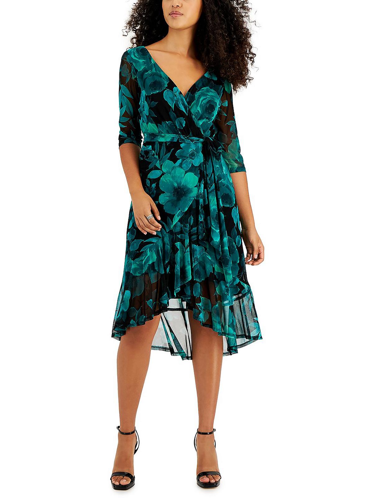 

Женское платье Petites с цветочным принтом и рукавами до локтя Connected Apparel, цвет emerald