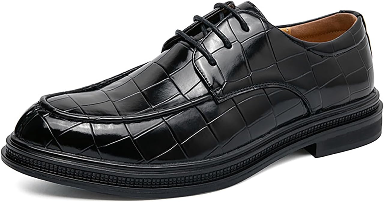 

Мужские броги-оксфорды из лакированной кожи с модным дизайном, удобные, с заостренным носком, шнуровкой, крыльями, для торжественных случаев, свадеб и делового образа Lvomu, черный