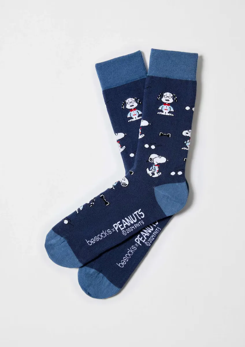

Носки унисекс со Снупи из синего органического хлопка Besocks, синий